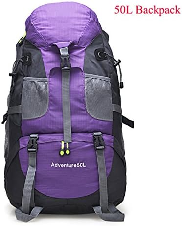 60L Waterproof Climbing Hiking Backpack Rain Cover Bag 50L Camping Mountaineering Backpack Sport Outdoor Bike Bag Purple 50L