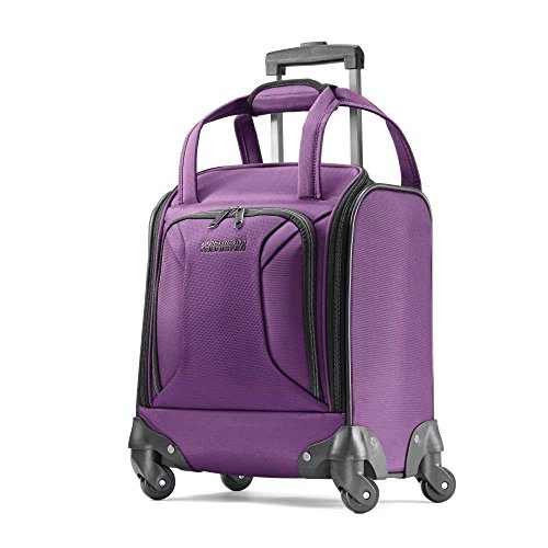 American Tourister Zoom Softside Luggage with Spinner Wheels, Purple