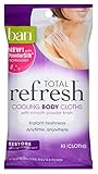 Ban Total Refresh Cooling Body Cloths 10 Count (Restore) (6 Pack)