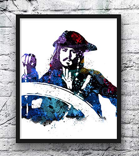 Captain Jack Sparrow Poster Captain Jack Sparrow Wall Print Johnny Depp Home Decor Captain Jack Sparrow Canvas Print Captain Jack Sparrow Artwork Captain Jack Sparrow Watercolor Print