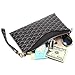 Small Wristlet Clutch Crossbody Bag Designer Pouch with Strap (Black)