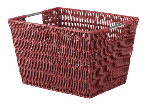 Whitmor Rattique Small Storage Tote, Red