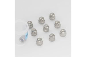 10pcs 7/16-14 Acorn Cap Nuts, INCONTESTA 304 Stainless Steel Hex Acorn Cap Nut, Decorative Round Head Cover Dome Nuts