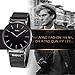Watch,Mens Women Watch Luxury Fashion Black Super Thin Case Waterproof Analog Quartz Magnetic Mesh Band Wrist Watch (Black)