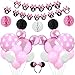 KREATWOW Pink Minnie Themed Party Supplies Decorations Minnie Happy Birthday Banner Headband for Birthday