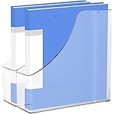 Clear Acrylic Magazine File Holder - Vertical Desk Organizer For Binders, Notebooks & Mail