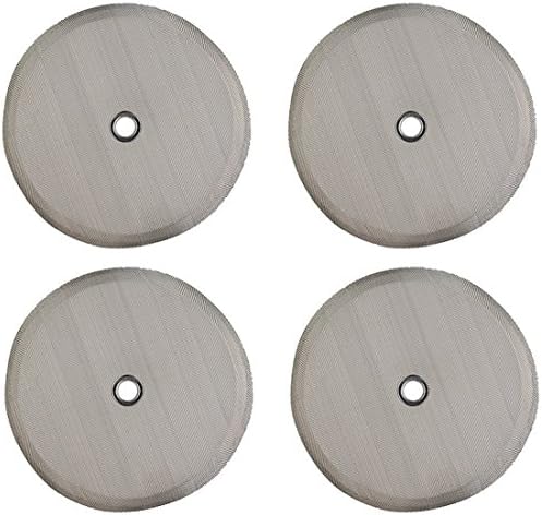 Universal Replacement Filter for French Press - 34 oz / 1 Liter / 8 Cup Press (4 Pack) - Fits Most Coffee Presses - Includes Metal Center Ring - Filters for Coffee, Espresso & Tea Machines