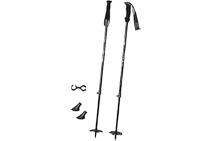 JISADER Adjustable Ski Poles Made of Aluminum Alloy, Portable, with Ski Boot Tips for Outdoor Adventures, Snowboarding and Wi