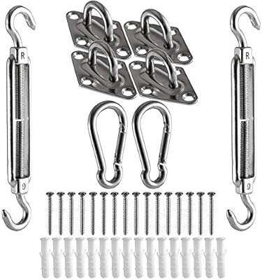 Sun Shade Sail Installation Hardware Kit 40 Piece Anti Rust