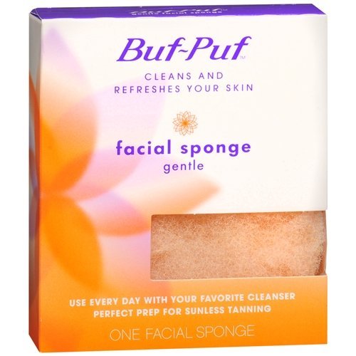 Buf-PufGentle Facial Sponge, Dermatologist Developed, Removes Deep Down Dirt & Makeup That Causes Breakouts and Blackheads, Reusable, Exfoliating, 2 Count