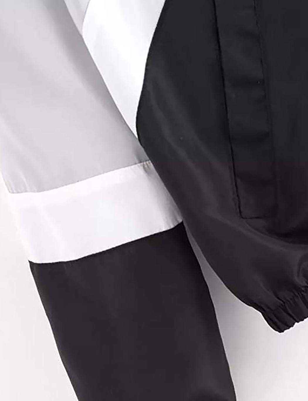 XioNiu Women Casual Patchwork Long Sleeve Hooded Zipper Sport Coat Casual Jackets Black