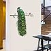 BIBITIME Flower Tree Branch Perched Beautiful Peacock Wall Decal for Living Room Porch Door Entrance Nursery Bedroom Kids Room Decor Home Art Animal Vinyl Sticker