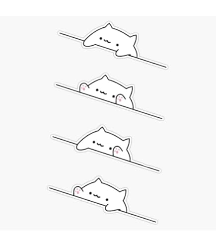 White Meme Bongo Cat 6 inch Vinyl Decal - Indoor and Outdoor use!, cat icon meme White Meme Bongo Cat 6 inch Vinyl Decal - Indoor and Outdoor use!, cat icon meme