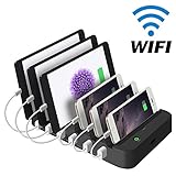 JZBRAIN Wifi Control Multi Device USB Docking Charging Station Fast Charger All Black (not Apply to Heavy Duty Protective Phone Case)