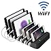 JZBRAIN Phone Charging Station for Multiple Devices 6-Port WiFi Remote Control (Black, Short Cale Not Included)