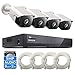 ONWOTE Smart Color Night VisionWired 4K NVR PoE Security Camera System, AI Human Vehicle Detection, (4) 6MP 122° Wide Angle Outdoor IP Bullet Cameras, 8 Channel 8MP NVR 2TB, CCTV Home Surveillance