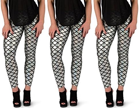 Majestic Mermaid Leggings By Online Legging Store (L, Silver)