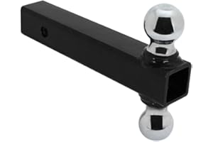 Quick Products QP-HS1820 Class III Trailer Ball Mount with Double Welded Hitch Balls - 5000 lbs. (1-7/8" and 2" Ball Size)