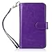 ULAK Galaxy S5 Case, Samsung S5 Wallet Case, Fashion PU Leather Magnet Wallet Flip Case Cover with Built-in Credit Card/ID Card Slots for Samsung Galaxy S5 SV Galaxy S V i9600- Purple