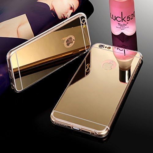 ROZEC Ultra-Thin Frame Metal Aluminum Bumper Detachable Mirror Hard Back Case for Apple iPhone 6/6s Gold