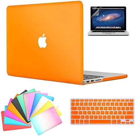MacBook Pro 13 Case 2016 A1706/A1708,Anrain 3 in 1 Ultra Slim Snap On Hard Shell Protective Cover for 2016 MacBook Pro 13" inch with Retina Display fits Touch Bar &amp; Touch ID,Orange
