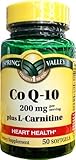 Spring Valley - Co Q-10, Plus L-Carnitine 100 mg, 50 Softgels