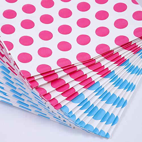 Coobey 20 Pieces Dot Paper Bags Party Favor Bags Kraft Paper Bags with Handle for Baby Shower, Birthday and Party Celebrations - Thumbnail 3
