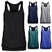 Sothread Womens Sleeveless Round Neck Loose Fit Racerback Workout Tank Top Casual Blouse [Black is Prime]