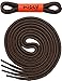 Miscly 3 Pairs Round Boot Laces Heavy Duty and Durable Shoelaces for Boots, Work Boots & Hiking Shoes (63″, Black - Brown Combo)