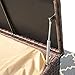Patiorama Outdoor Patio Wicker Storage Deck Box & Garden Bench Deck Box with White Seat Cushion, Espresso Brown,Aluminum Frame