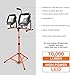 Tacklife 10000 Lumen Tripod LED Work Light with Two-Head Total 100W Work Lights, Metal Telescopic Tripod Stand, Rotating Waterproof Lamps and 16.5 Ft AC Power Cord