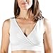 Extra Soft Organic Cotton Wireless Nursing & Maternity Sleep Bra (White, Small)