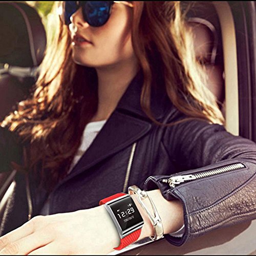 L@YC Fitness Tracker, Colleer Bluetooth 4.0 Waterproof Smart Bracelet Bands Sport Watch Waistband with Heart Rate Monitor and Blood Pressure Monitor for iPhone Android Smartphone, Business blacksteel