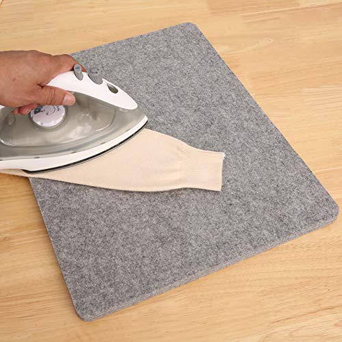 FHQSX 13.5" x 17" Wool Ironing Mat, 1/2" Thick Wool Pressing Pad for Quilting Supplies and