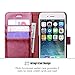 OCASE iPhone 6S Case [Free Screen Protector Included] Leather Wallet Flip Case for iPhone 6 / 6S Devices - Burgundy