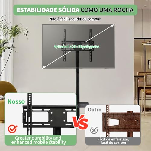 Suporte para TV com Movimentação Total, Adequado para TVs de 26 a 55 Polegadas, Capacidade Máxima de Carga 40 Kg