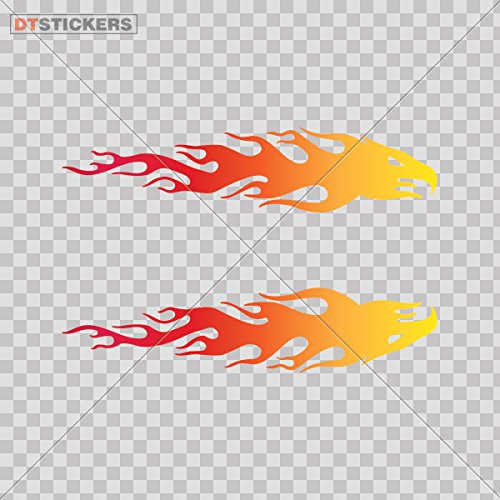 Vinyl Sticker Decal Pair Of Eagle Flames Red Orange Yellow Motor Racing Car Atv Car Garage bike (9 X 2,05 In. ) Fully Waterproof Printed vinyl sticker