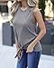 Shele Women's Summer Sleeveless Shirt Blouse Front Tie Knot Cami Tank Tops