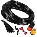 25m Hose Micro Irrigation Drip System Drippers Adjustable Flow for Garden Flower