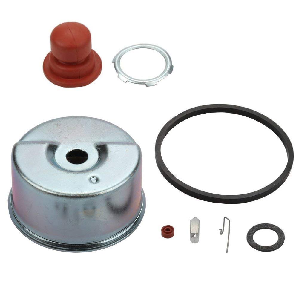 Carkio Primer Bulb Carburetor Float Bowl & Needle Seat Kit Compatible with Tecumseh Lawn Mower ECV100 LAV35 TVS75 TVS90 TVS100 TVS105 TVS115 TVS120 631843 631902 631902A 632046 632046A Carb