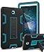 XIQI Compatible with Galaxy Tab A 8.0 Case Three Layer Hybrid Rugged Heavy Duty Anti-Slip Case Full Body Protection Cover for Samsung Galaxy Tab A 8.0 inch 2015 Release(No Fit 2017),Black/Bule
