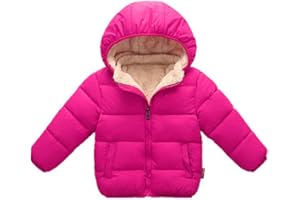 KIMJUN Toddler Baby Hooded Down Jacket Boys Girls Kids Thicken Warm Winter Coat Outerwear 1-7t