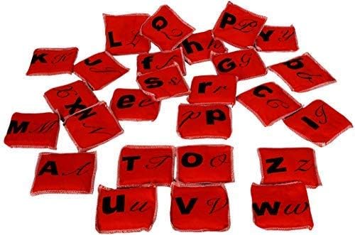 GSI Multicolour 10 x 10 cm Durable Alphabetical Bean Bags with Superior Overlock Stitching for Games and Physical Education (Set of 26)