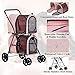 VIAGDO Double Pet Stroller for Small Medium Dogs & Cats, Detachable Double Dog Stroller 4 Wheels Cat Stroller with 2 Travel Carrier/One-Hand Folding/Suspension Systemthumb 2