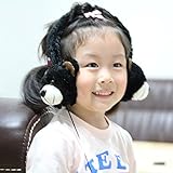 Kids Headphone,Dairle Black Bear Shape Headphones with Retractable Cable,Safe 85dB Hearing Protection Headphones for Children 3+ years old