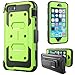iPhone 5S Case, [Heave Duty] i-Blason Armorbox Slim Hybrid Dual Layer Case with Front Cover and Built-in Screen Protector/Impact Resistant Bumpers Cover with Holster for Apple iPhone 5/5S (green)
