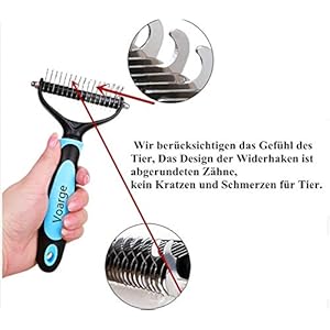 Voyage, spazzola per il sottopelo, per cani e gatti dal pelo medio-lungo, elimina nodi e grovigli di pelo per un pelo in…