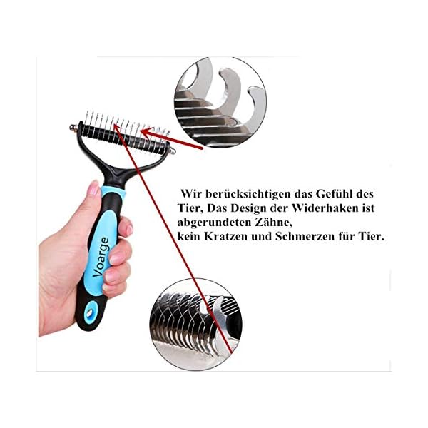 Voyage, spazzola per il sottopelo, per cani e gatti dal pelo medio-lungo, elimina nodi e grovigli di pelo per un pelo in…