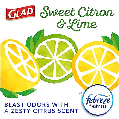 Glad Small Kitchen Drawstring Trash Bags, 4 Gallon, Febreze Sweet