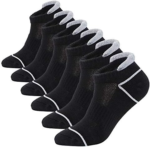 KONY6 Pairs Women's Cotton Thick Cushioned Running Athletic Low Cut Ankle Tab Socks, Size 6-9